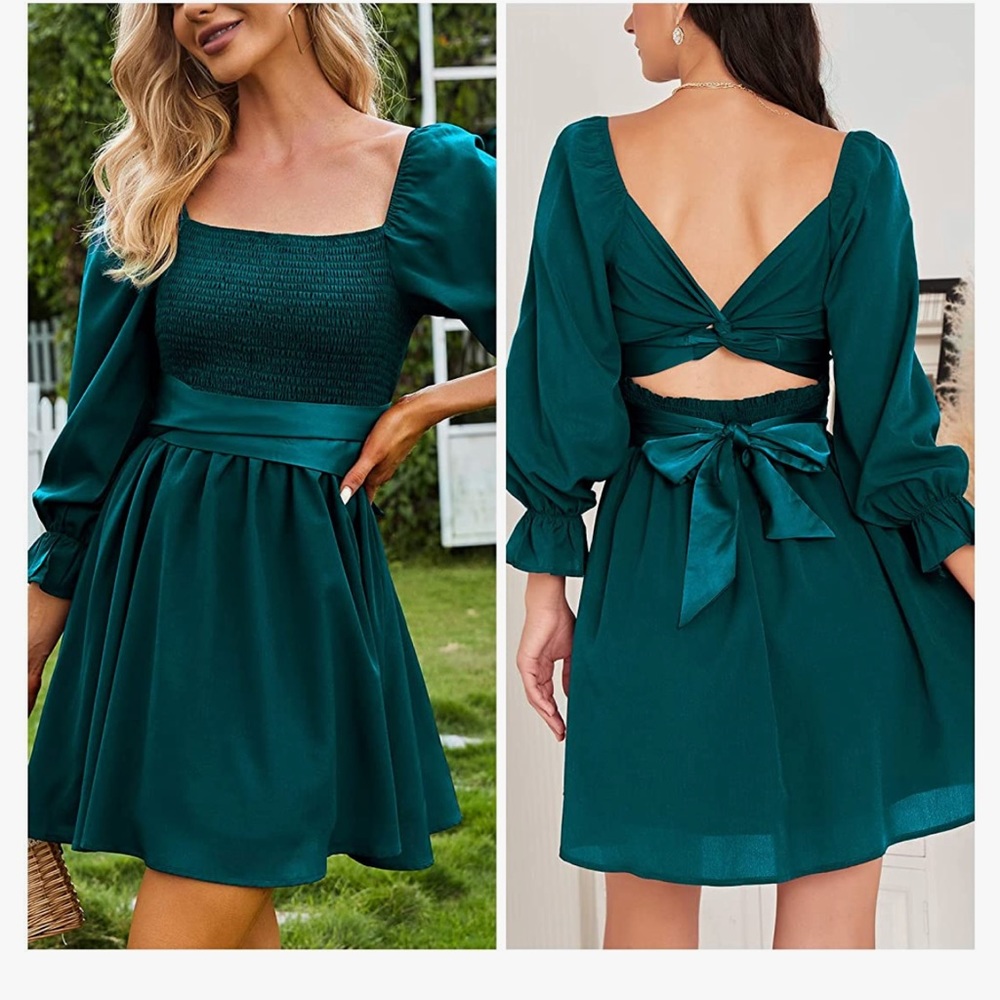 Emerald green long sleeve dress, new without tags size XXL